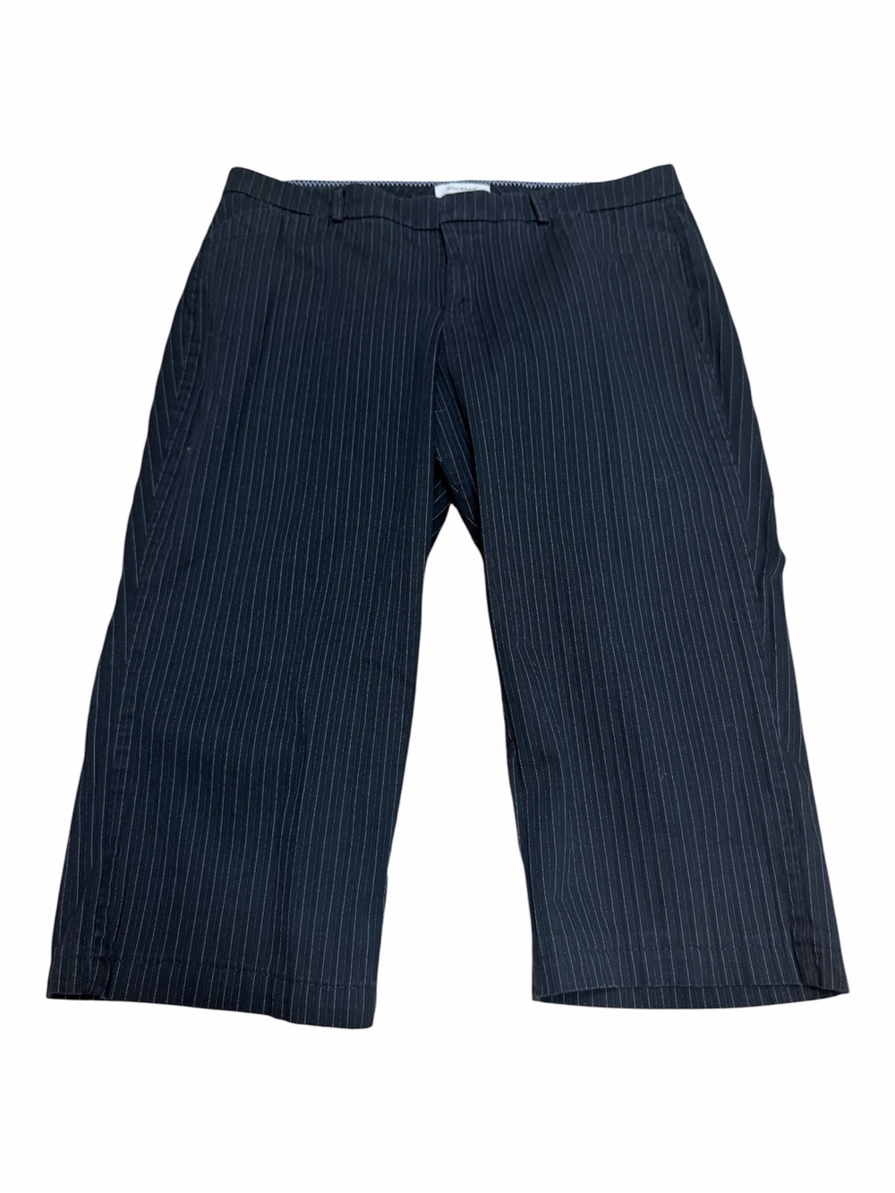 Dockers Size 14 Black Pinstripe Career Capri Pants Stretch